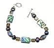 Bracelet - B38 - Handmade Genuine Abalone Shell, Freshwater Pearl and Fire-Polished Glass Beads with Toggle Closure