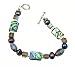 Bracelet - B38 - Handmade Genuine Abalone Shell, Freshwater Pearl and Fire-Polished Glass Beads with Toggle Closure