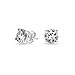 1CT Round Solitaire Stud Earrings Unisex Girlfriend 4 Prong .925 Sterling Silver 6MM