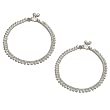Indian Jewelry Ankle Bracelet Pairs in Silver 9.5 inches (sanklt114b)