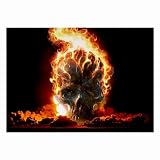 Glasses Cleaning Cloth Large Sized 2-Sided of Flaming Skull (Harley Davidson Gear)