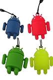 Mini Android Robot Keychain Straps 4 Pack (Around 1.5 Inch Tall)