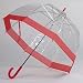 Clear Bubble Umbrella Red Trim