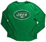 NFL Men's New York Jets Bigger Better Logo Long Sleeve Thermal (Fairway, X-Large)