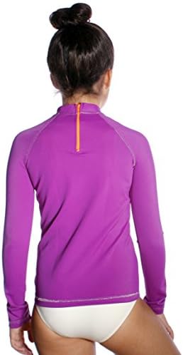 Common Purpose Big Girl's Violet UPF50 Long Sleeve Rash Guard, 12