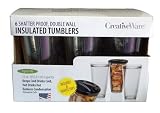CreativeWare Insulated Tumblers with Lids, Set of 6