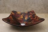KIVGS110-Old Bathroom Lavatory Glass Vessel Sink with drain and mounting ring