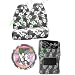 9 Piece Hawaiian Auto Interior Gift Set - Grey Hawaii Hibiscus Floral print: 2 Front Bucket Seat Cover, Steering Wheel Cover, 2 Shoulder Harness Pressure Relief Cover, 2 Front Floor Mat and 2 Rear Floor Mat - Grey
