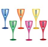 Kitchen Craft Coolmovers Polycarbonate Wine Glasses, 300 ml, Coloured, Set of 6 (Model KCPCCOLWG)