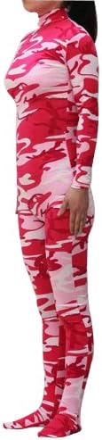 Blacksunyday Lycra Spandex Camouflage Zentai Catsuit (XL, Pink)