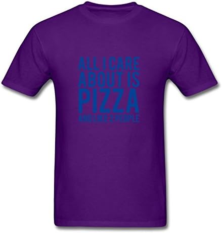 For Men Cotton Purple Custom-made Cool Stylish All I Care About Pizza T Shirt Xxx-large