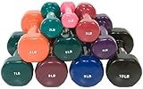 Hausmann Vinyl Coated Dumbbells - Set of 10 - 1 lb to 10 lbs