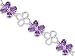 Antique Flower Design 10.75 carats total weight Oval & Round Cut Amethyst Gemstone Bracelet in Sterling Silver