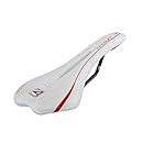 4ZA Women's Cirrus Alloy Rail Saddle, Width 142mm/Length 270mm, White/Red