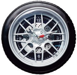 CLOCK 14 TIRE WALL CLOCK W BLUE FACE