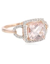 10k Rose Gold Morganite and Diamond Ring (0.2 cttw GH, Color, I2-I3 Clarity)