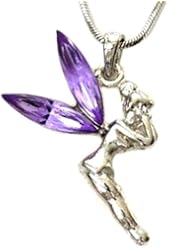 DianaL Boutique Beautiful Purple Tinkerbell Fairy Pendant Necklace Gift Boxed Fashion Jewelry