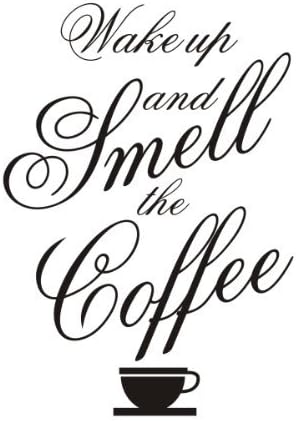 Newdecor Home Decorative Mural Decal Art Sayings Vinyl Quotes Wall Sticker Wake up and Smell the Coffee Large Wallpaper
