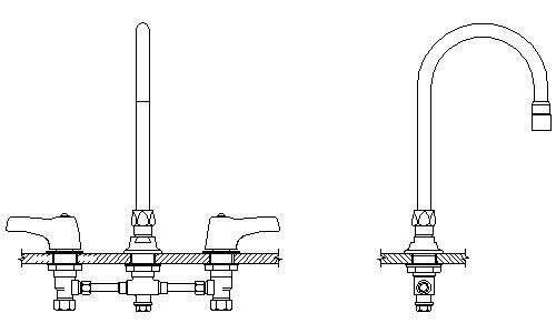 Delta 27C2923 Chrome Commercial Double Handle 1.5GPM Ceramic Disc Below Deckmount Kitchen Faucet wit