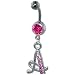 pug17  - Belly Navel Rings Pink Letter A Body Jewelry
