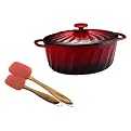 Paula Deen 5-qt. Cast Iron Covered Casserole with Bonus Spoonula Set