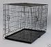 3 Door 55" Giant Breed Folding Kennel Black