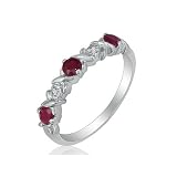 Ruby and Diamond Band in 10k White Gold Anniversary Ring