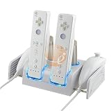 2 x 2 Charging Station w/ 4 Rechargeable Battery for Nintendo Wii