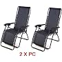 Two New Foldable Zero Gravity Chair Recliner Lounge Patio Chairs -Black