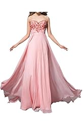 Sweetheart Open-Back Flowy Lace Chiffon Evening Dress 