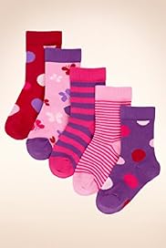 5 Pairs of Younger Girls Assorted Socks