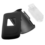 Solid Black Rubberized Snap On Crystal Hard Case with Clip for Samsung Knack SCH-U310 Cell Phone