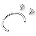 Areke Cute Cubic Zirconia Stainless Steel Hoop Nose Piercings Studs Ring for Lip Eyebrow Nipple Ear Color White