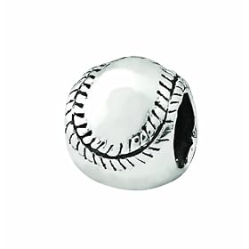 Sterling Silver Reflections Kids Softball Bead (3.25mm Diameter Hole)