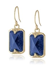 Mizuki 14k Yellow Gold and Emerald-Cut Blue Sapphire Earrings
