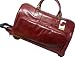 Rolling Burgundy Italian Leather Duffle Bag Weekender Travel Bag