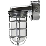 Sunlite VTA100 5.5-Inch 150 Watt Vapor Proof Vandal Proof Outdoor Fixture, Metallic Finish Clear Glass