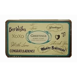 Rubber Stamp Set In Tin: Greetings