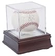 Colelctible Wood Base with UV Baseball Square Display Holder Case