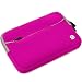 41NsQ4i25hL. AA75  Magenta   Gray Trim Slim Protective Soft Neoprene Cover Carrying Case Sleeve with Extra Pocket // Fits Anywhere// For Amazon Kindle Fire Full Color 7 Multi touch Display, Wi Fi (Newest Tablet) + Includes a Crystal Clear High Quality HD Noise Filter Ear buds Earphones Headphones ( 3.5mm Jack )