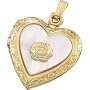 23.5X19.5 14K Yellow Gold Heart Locket W/Rose