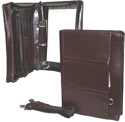 Mancini Burgundy Leather Legal Size Ring Binder 2 Inch