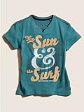 GUESS Kids Boys Sun & Surf Screen Tee, TEAL (16/18)