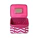 World Traveler Chevron Print Collection Makeup Train Case 2-piece Cosmetic Set