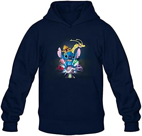 AONEG Lilo Stitch Men's Design Hoodie Royal Blue XL