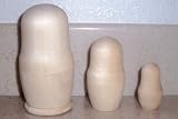 Plain Blank Unpainted Russian Nesting Doll * 3 pc / 4 in * Paint yourself * u-503.4