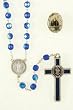 St. Benedict Rosary with 6mm Clear of Blue Crystal Beads and Pin - 22" - MADE IN ITALY St. Benedict Rosary with 6mm Clear of Blue Crystal Beads and Pin - 22" - MADE IN ITALY