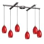 Elk 517-6SC, Mulinello 6 Light Kitchen Island Pendant Track Lighting Fixture, Nickel, Glass, B3671