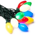 GKI/Bethlehem Lighting Indoor/Outdoor C7 LED 25 Multi-Color Light Set, Green Cord