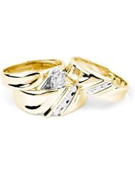 0.21CTW DIAMOND ROUND CENTER TRIO SET